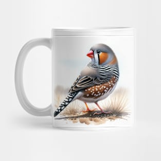 Colorful Zebra Finch - Watercolor Bird Mug